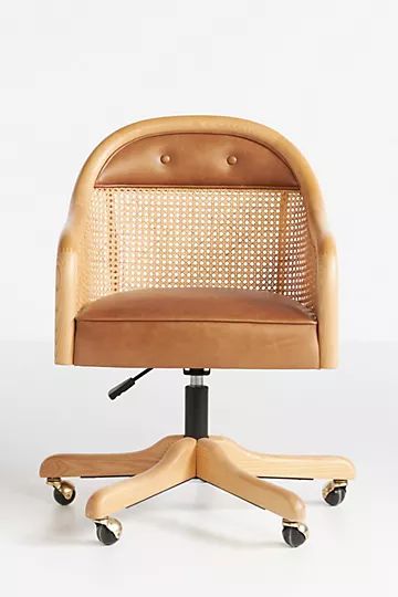 Leather Ellison Swivel Desk Chair | Anthropologie (US)