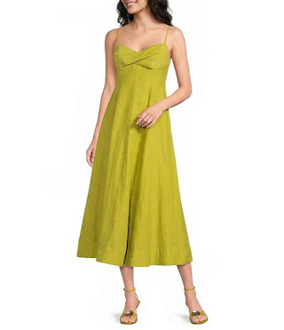 Muse by Marchesa Hydrangea Sleeveless Stretch Crepe A-Line Midi Dress | Dillard's