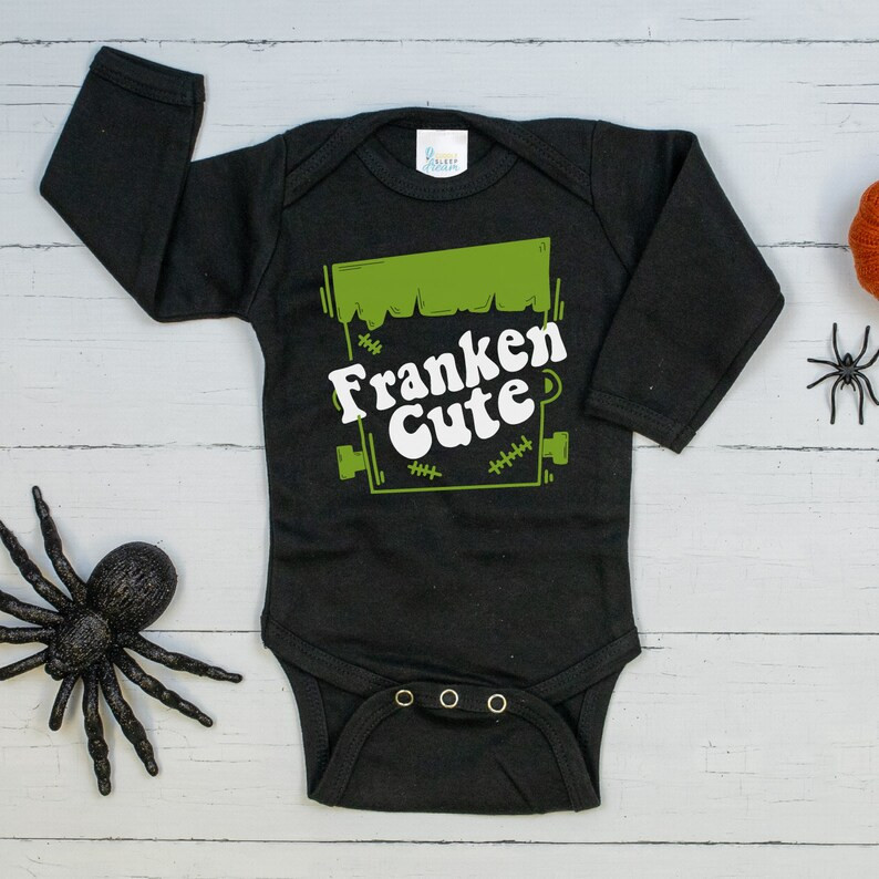 Franken-cute Baby Halloween Outfit, Funny, Monsters Outfit. Cute Baby Boy Halloween, Baby Girl Ha... | Etsy (US)