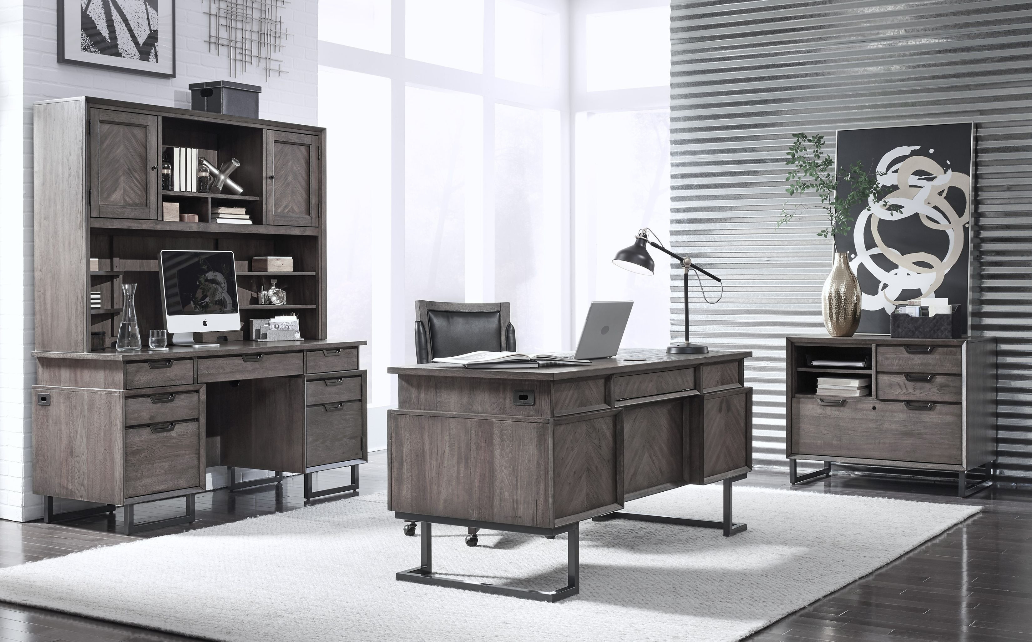 Harper Point Fossil 66 Inch Executive Home Office Set | 1stopbedrooms