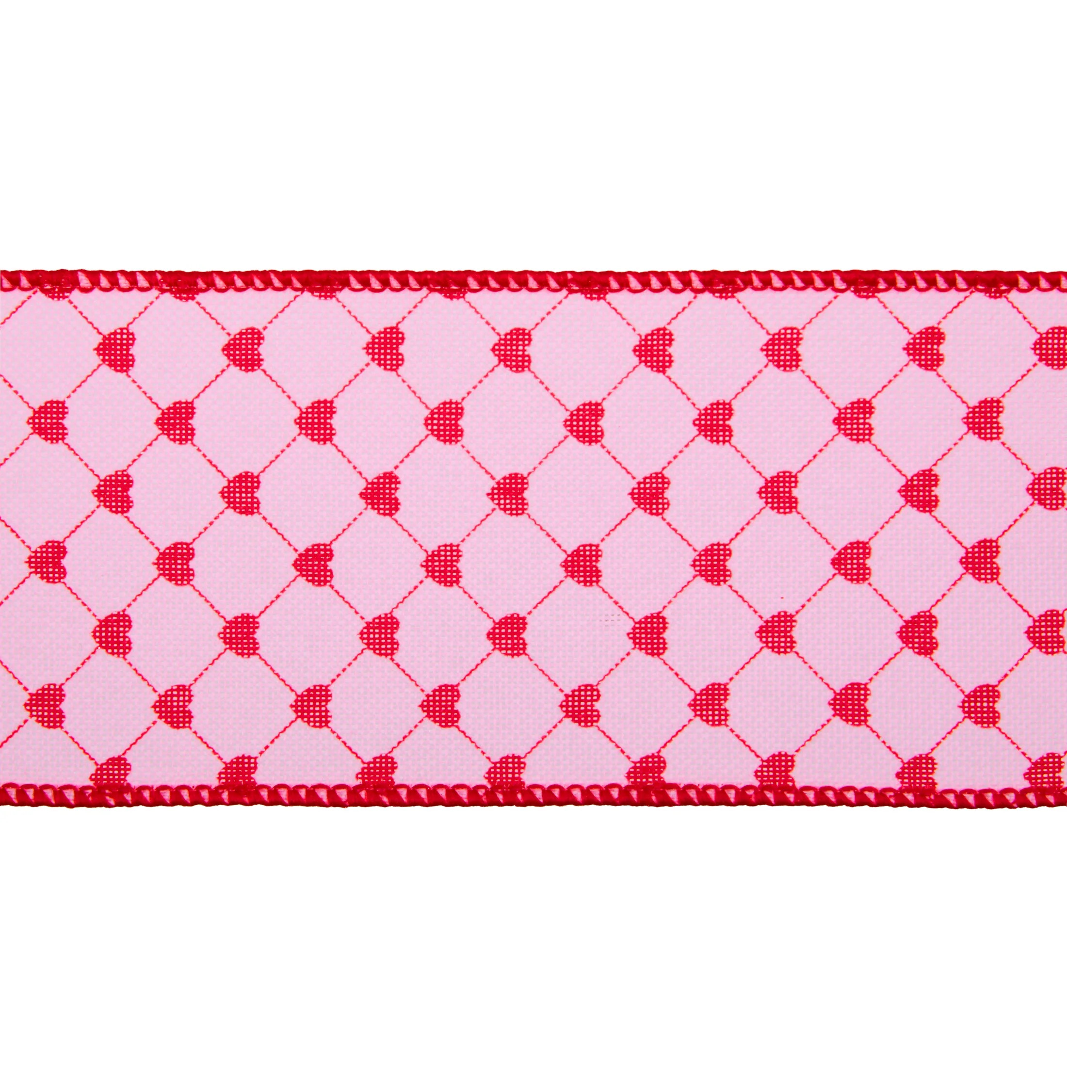 Valentine's Day Mini White Hearts Ribbon, 2.5 in x 12 ft, by Way To Celebrate | Walmart (US)