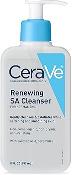 CeraVe SA Cleanser | Salicylic Acid Cleanser with Hyaluronic Acid, Niacinamide & Ceramides| BHA E... | Amazon (US)