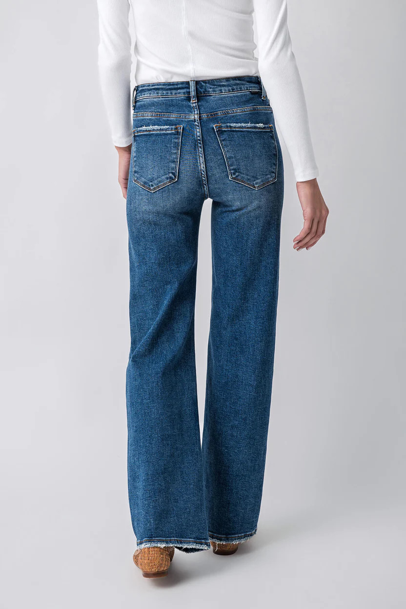 Risen Mila High Rise Full Length Straight Leg Jeans | Social Threads