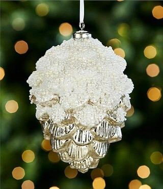 Southern Living Evergreen Collection Large Beaded Glass Pinecone Ornament | Dillard's | Dillard's