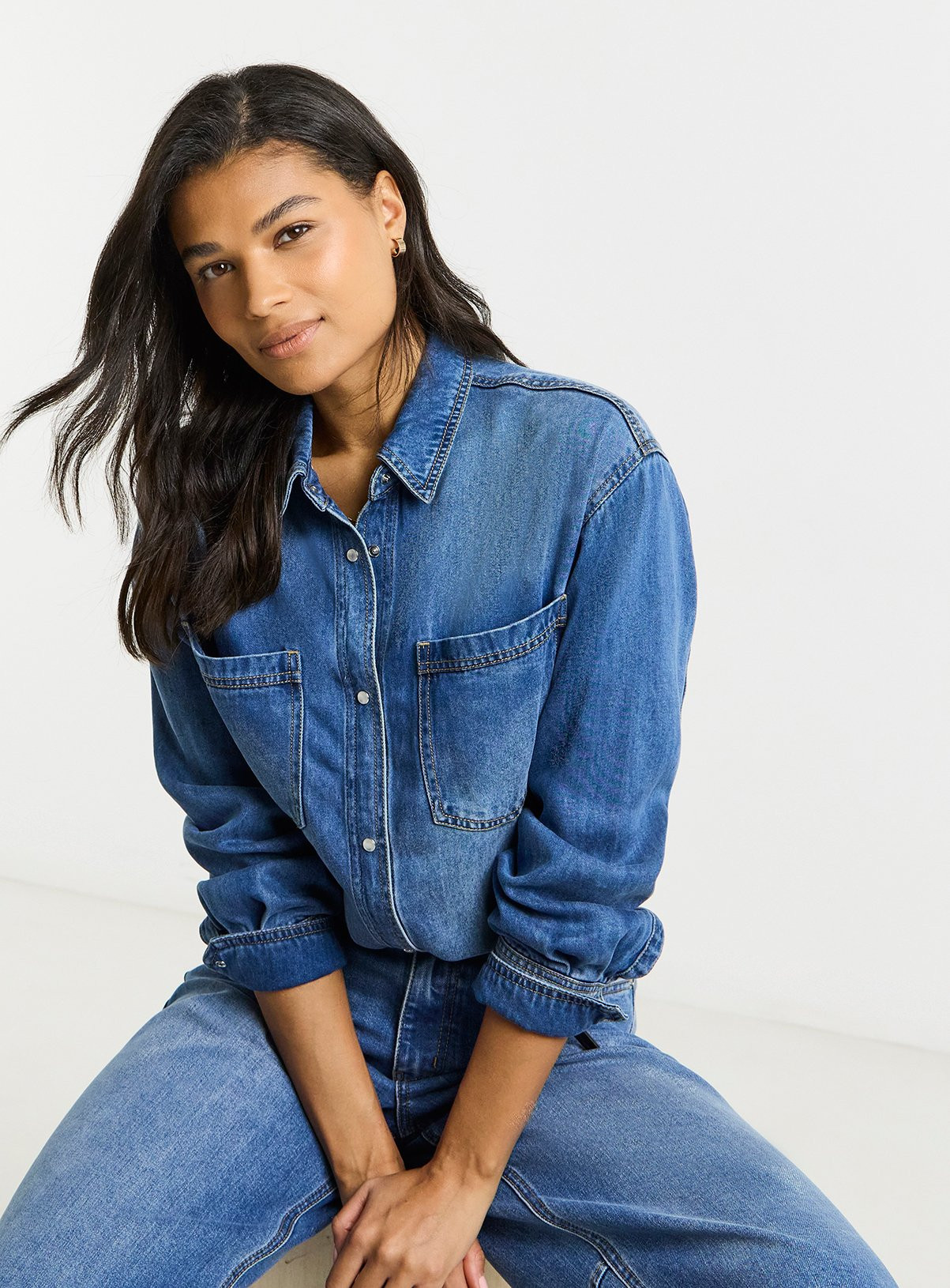 Blue SIMPLY BE Ultimate Denim Shirt | Tu Clothing