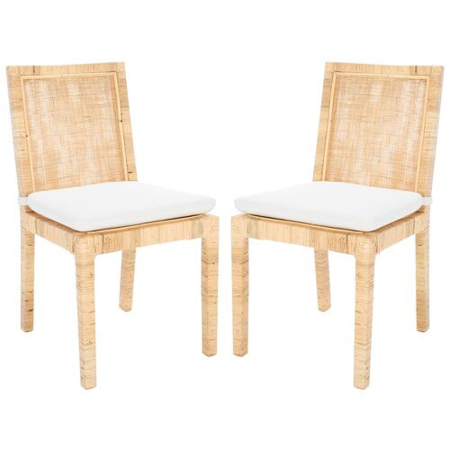 S/2 Nicola Cane Dining Chairs, Natural | One Kings Lane
