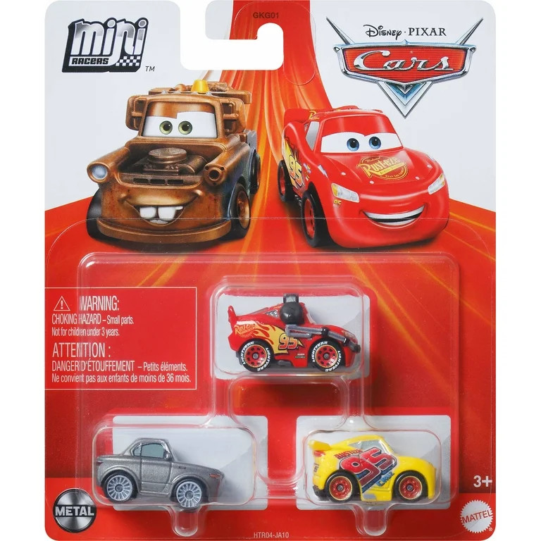 Disney Pixar Cars Toys, Mini Racers 3-Pack Metal Toy Cars | Walmart (US)