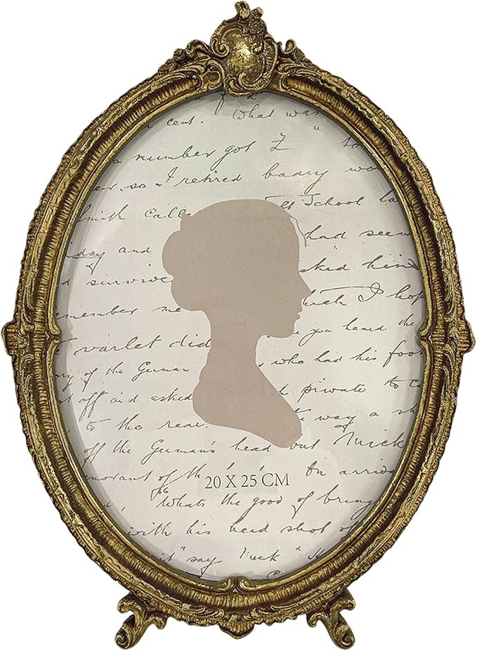 Sunlit Vintage Picture Frame 8x10 Inch, Oval Antique Photo Frames with Glass Front, Luxury Photo ... | Amazon (US)