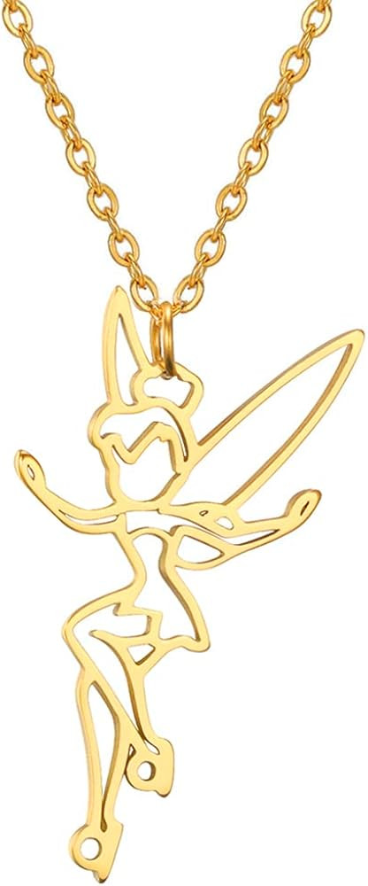 EUEAVAN Princess Wendy Tinkerbell Pendant Necklace Fairy Pixie Angel Trendy Exquisite Magical Dan... | Amazon (US)
