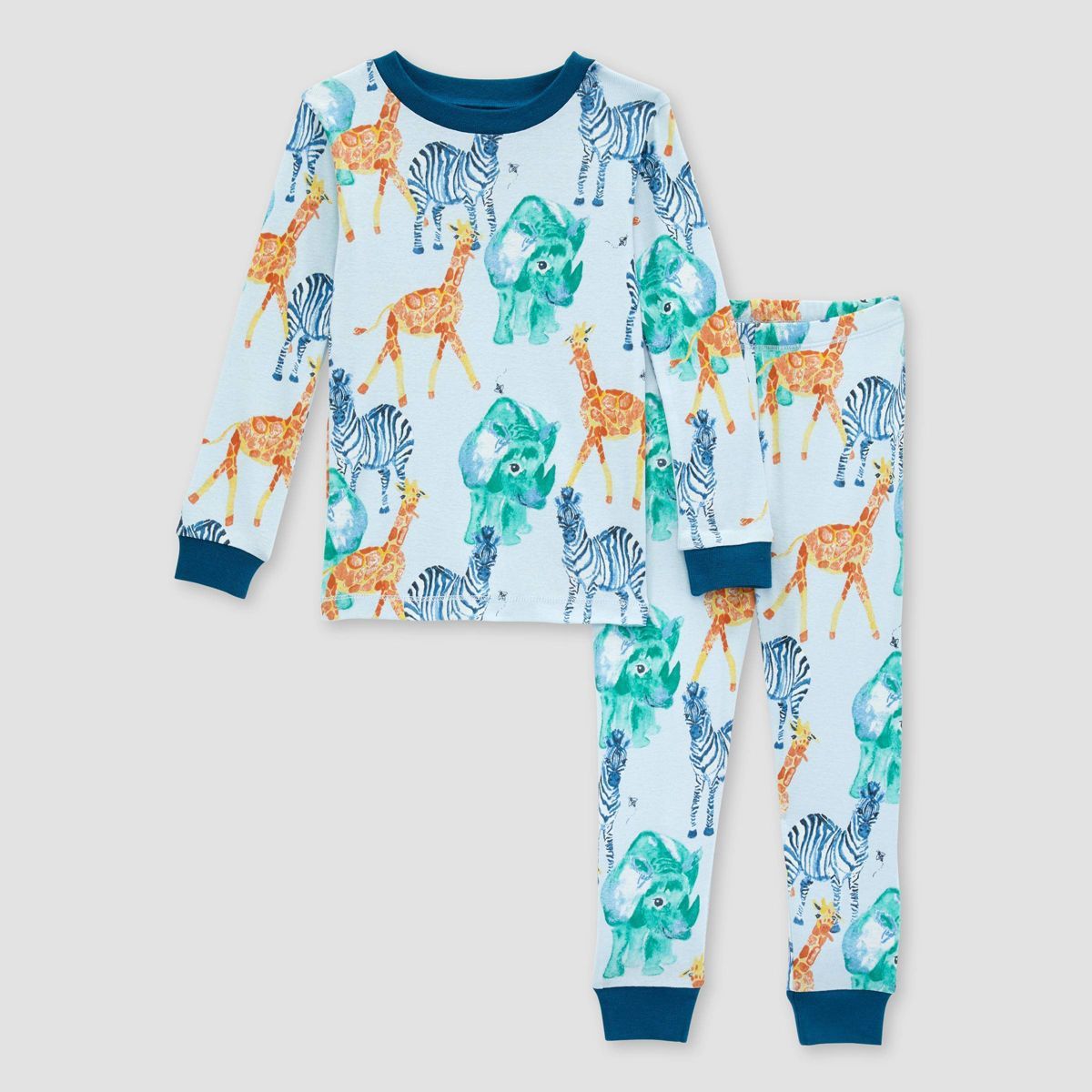 Burt's Bees Baby® Toddler 2pc Wild Safari Organic Cotton Tight Fit Pajama Set | Target