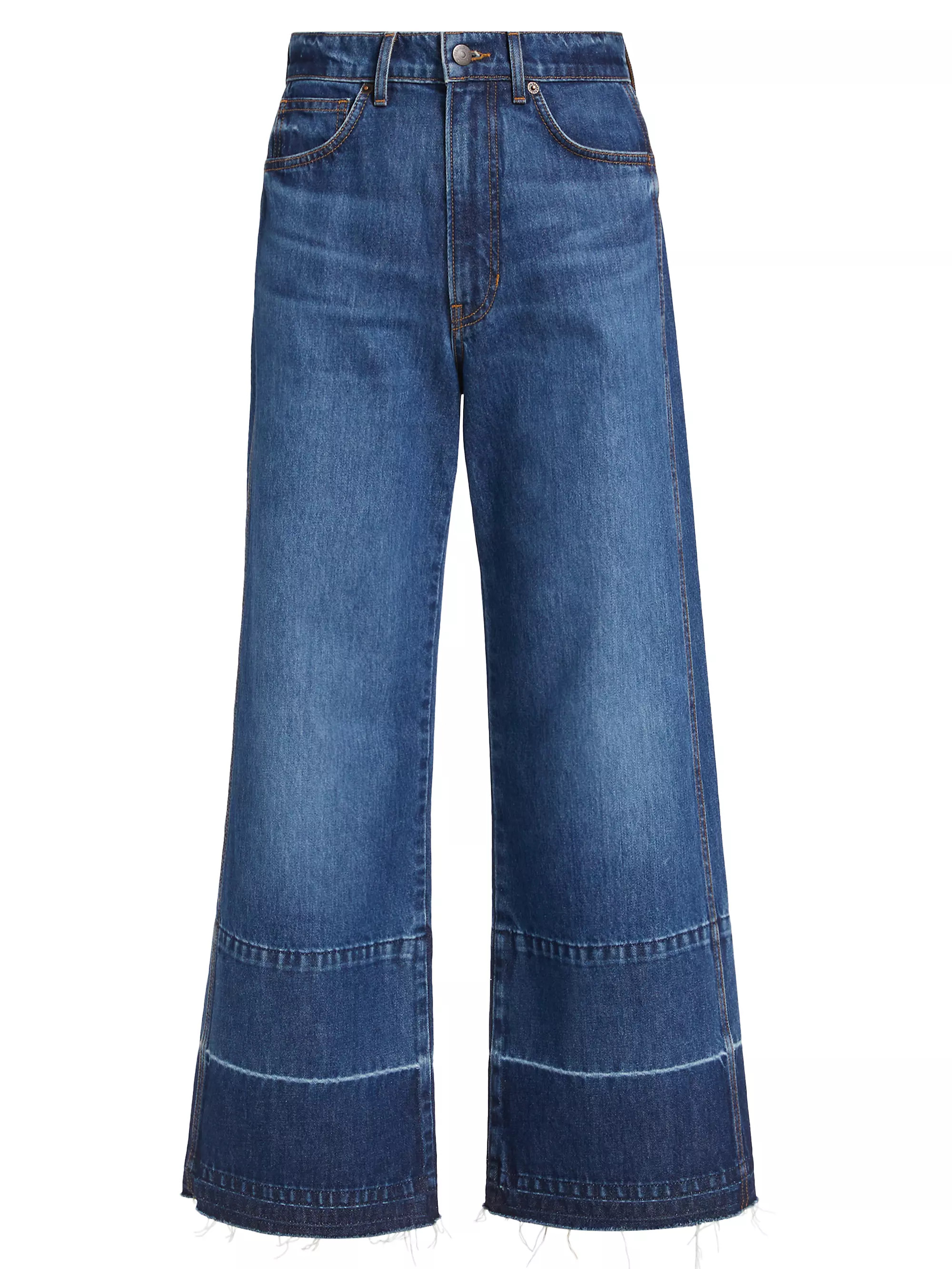 Shop Veronica Beard Taylor Wide-Leg Crop Jeans | Saks Fifth Avenue | Saks Fifth Avenue