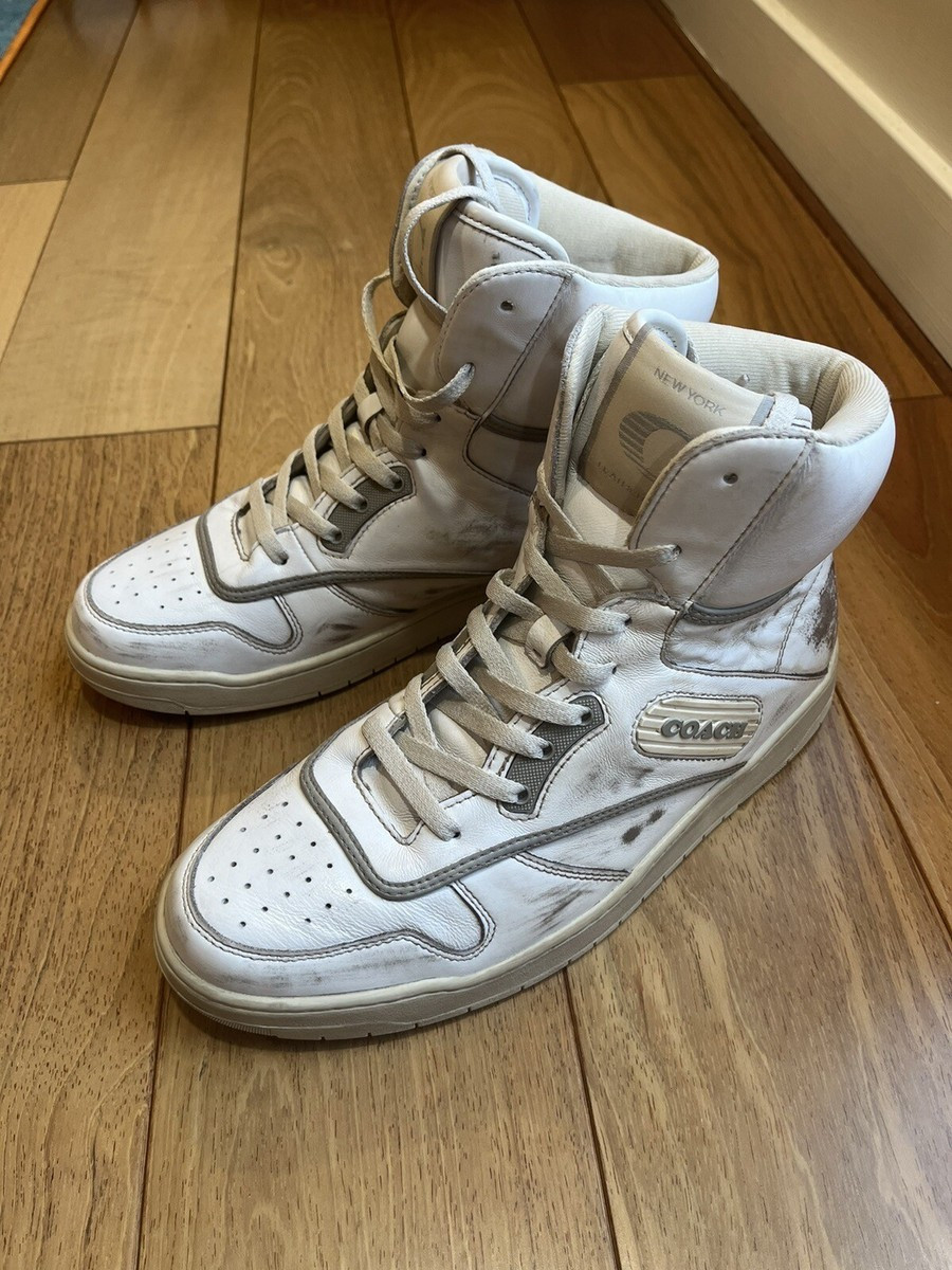 COACH Men’s DISTRESSED High Top Leather Sneaker Size 8.5  | eBay | eBay US