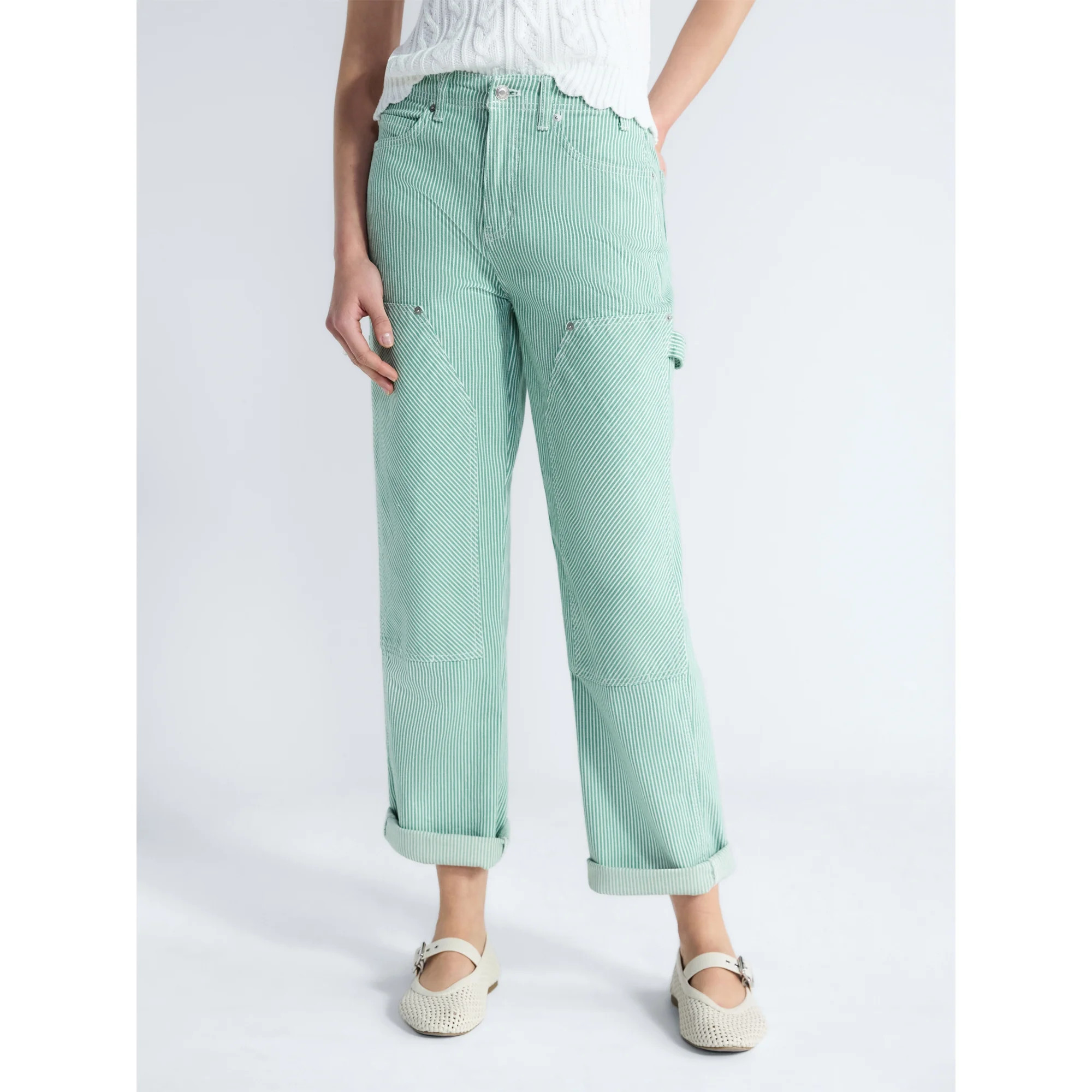 Free Assembly Women's and Women's Plus Mid Rise Relaxed Carpenter Jeans, Sizes 0-26W | Walmart (US)