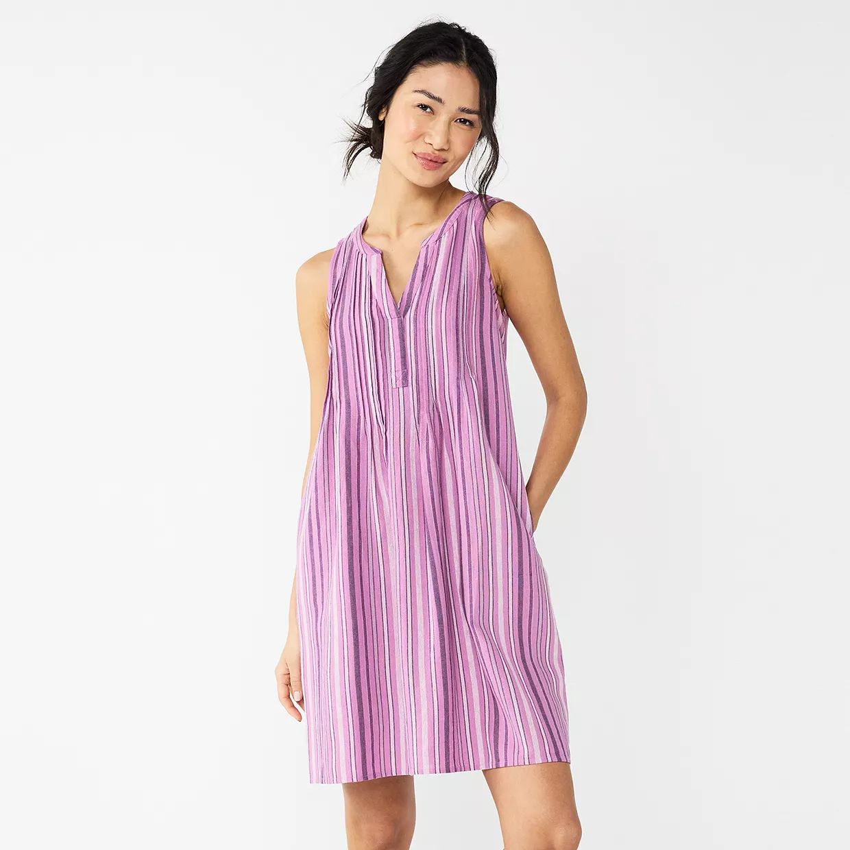 Women's Sonoma Goods For Life® Sleeveless Pintuck Tank Dress | Kohl's