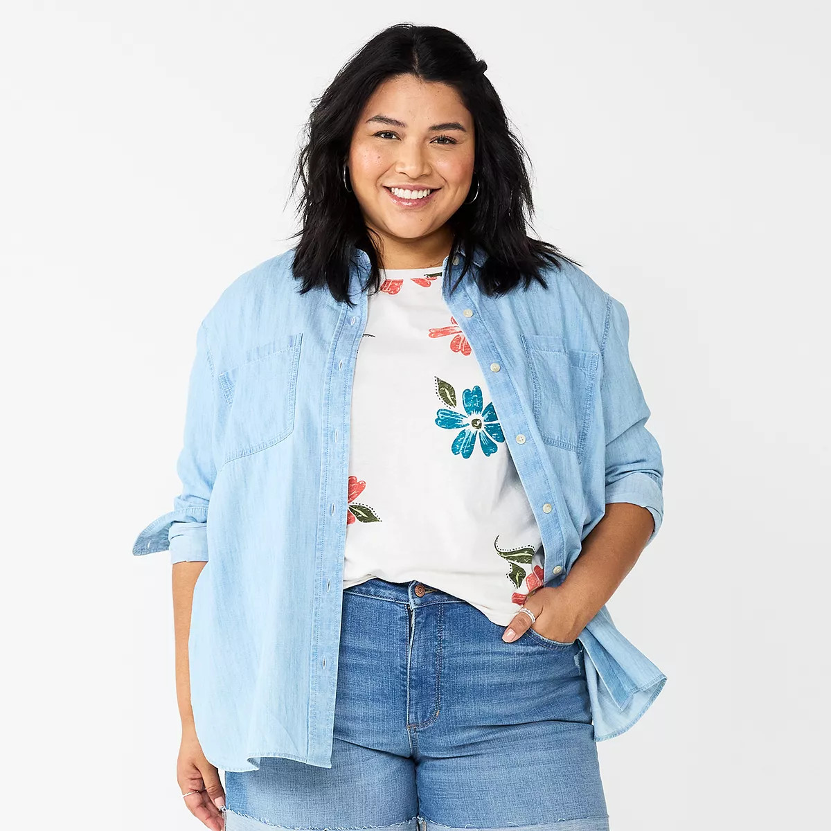 Plus Size Sonoma Goods For Life® Relaxed Button Down Shirt | Kohl's