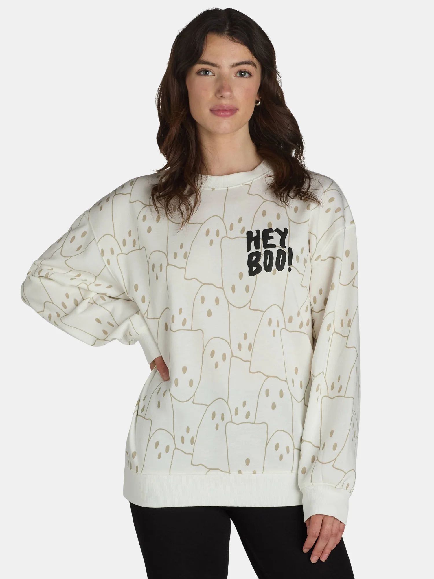 Halloween Women’s Hey Boo Graphic Sweatshirt, Sizes XXS-XXL - Walmart.com | Walmart (US)