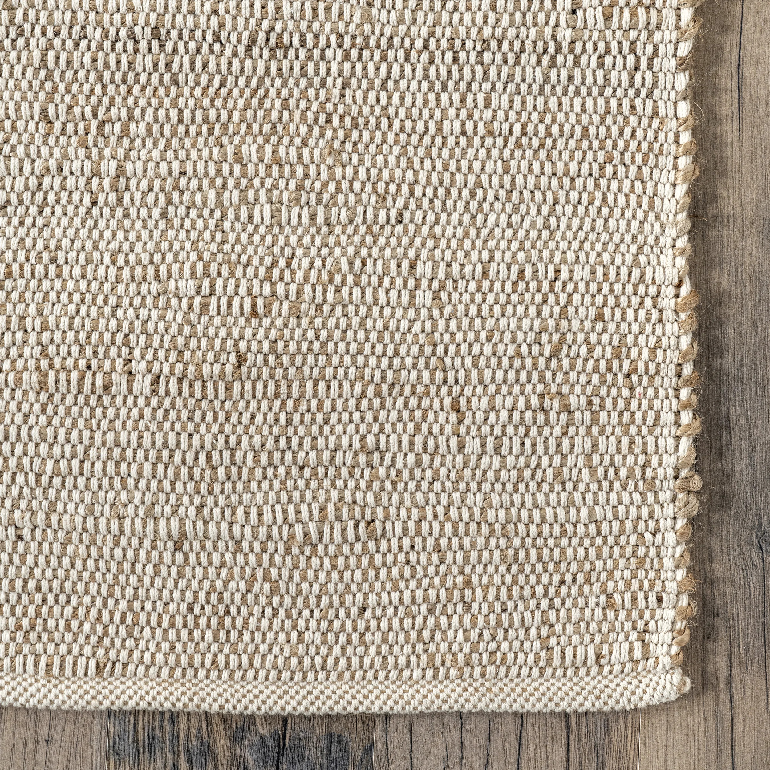 Helton Farmhouse Jute Blend Natural Tan Area Rug | Wayfair North America
