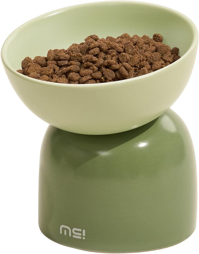 Elevated Ceramic Cat Food Bowl - 5.5" Wide Dish for Whikser Friendly, 6.6" Height for Easy Feedin... | Amazon (US)