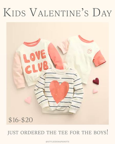 Kids Valentine’s Day sweatshirt & tees are $20 and under & still fully stocked! Baby, toddler & big kid sizes available 

#LTKkids #LTKSeasonal #LTKfindsunder50