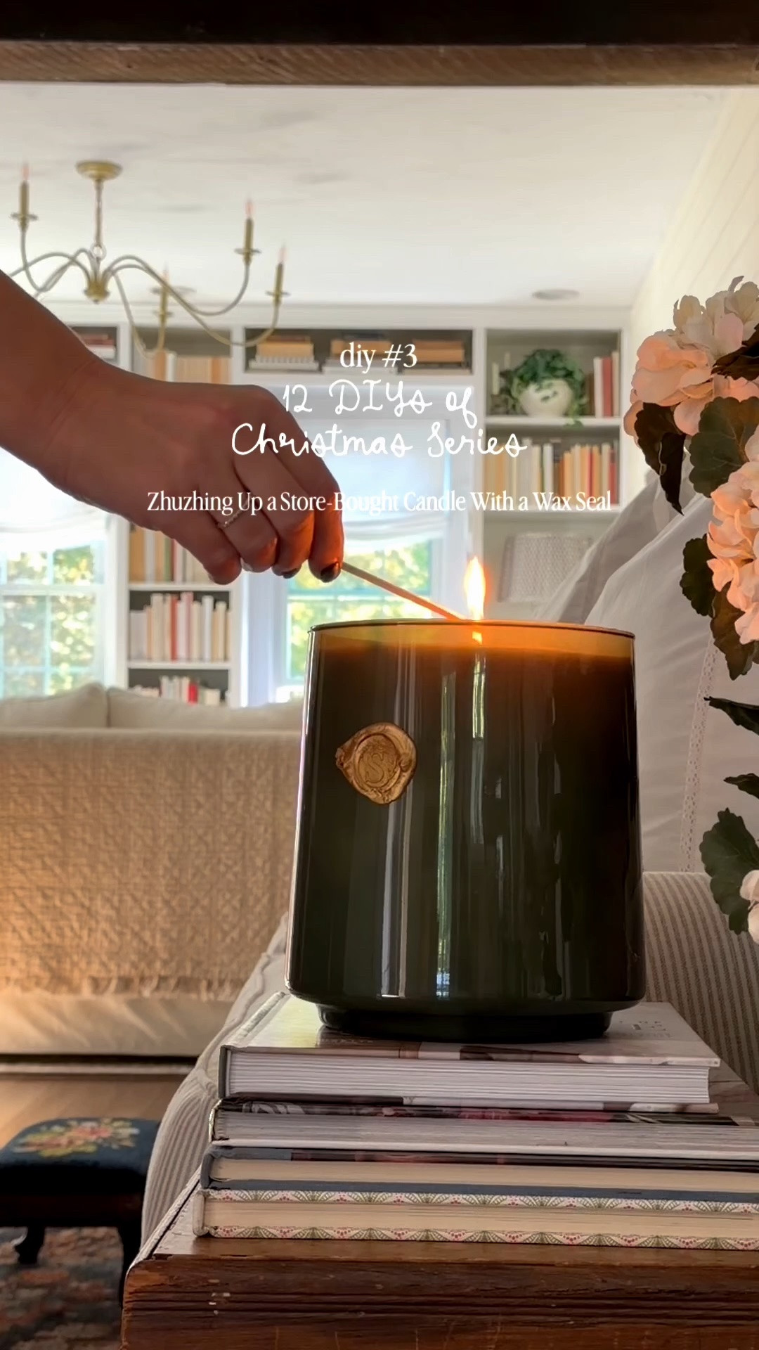The supplies you’ll need to customize a store-bought candle.