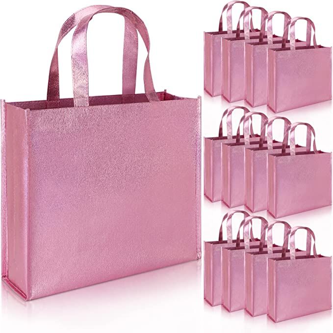PHOGARY 12 Large Gift Bags with Handles (Pink), Stylish Party Bags for Birthday Bachelorette Wedd... | Amazon (US)