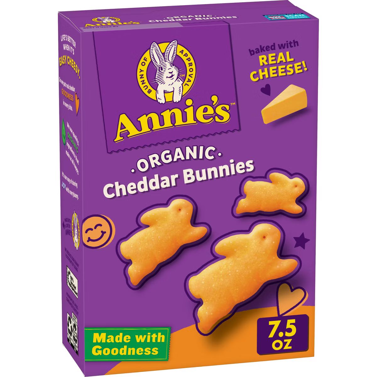 Annie's Organic Cheddar Bunnies Baked Snack Crackers - 7.5oz | Target