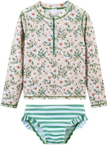 Toddler Girls Swimsuit Rash Guard Sets 2-Piece Bathing Suits UPF 50+ Summer Kids Swimwear 2-7T | Amazon (US)