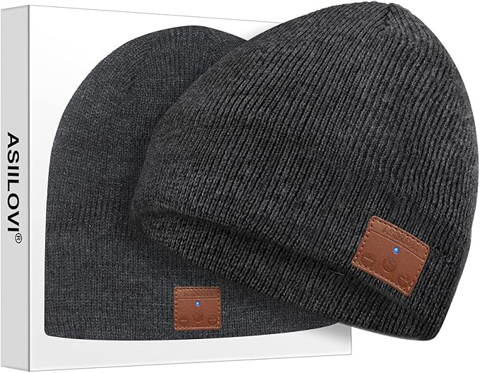 ASIILOVI Bluetooth Beanie, Double-Layer Wool Lining Bluetooth Hat Beanie for Men/Women/Teens/Fami... | Amazon (US)