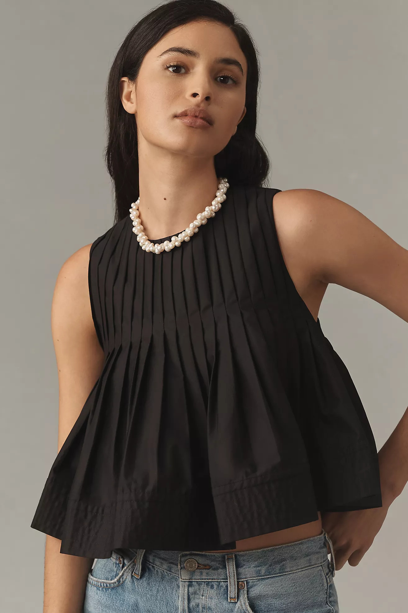 Mare Mare x Anthropologie Pleated Structured Swing Tank | Anthropologie (US)