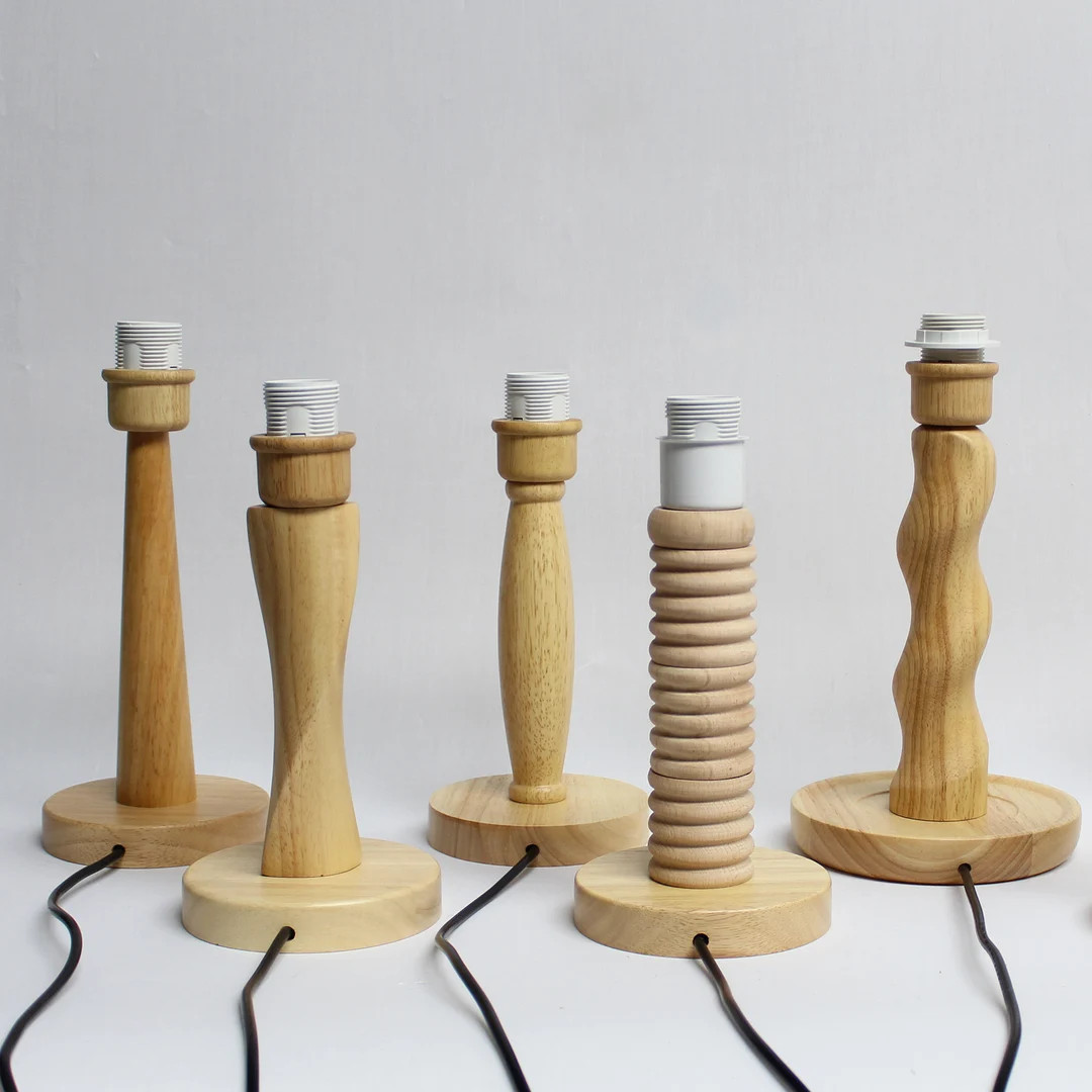 Duzy Handmade Wooden Lamp Base With Switch Plug Cord for Home Furnishing,bedside Table Lamp Base,... | Etsy (US)