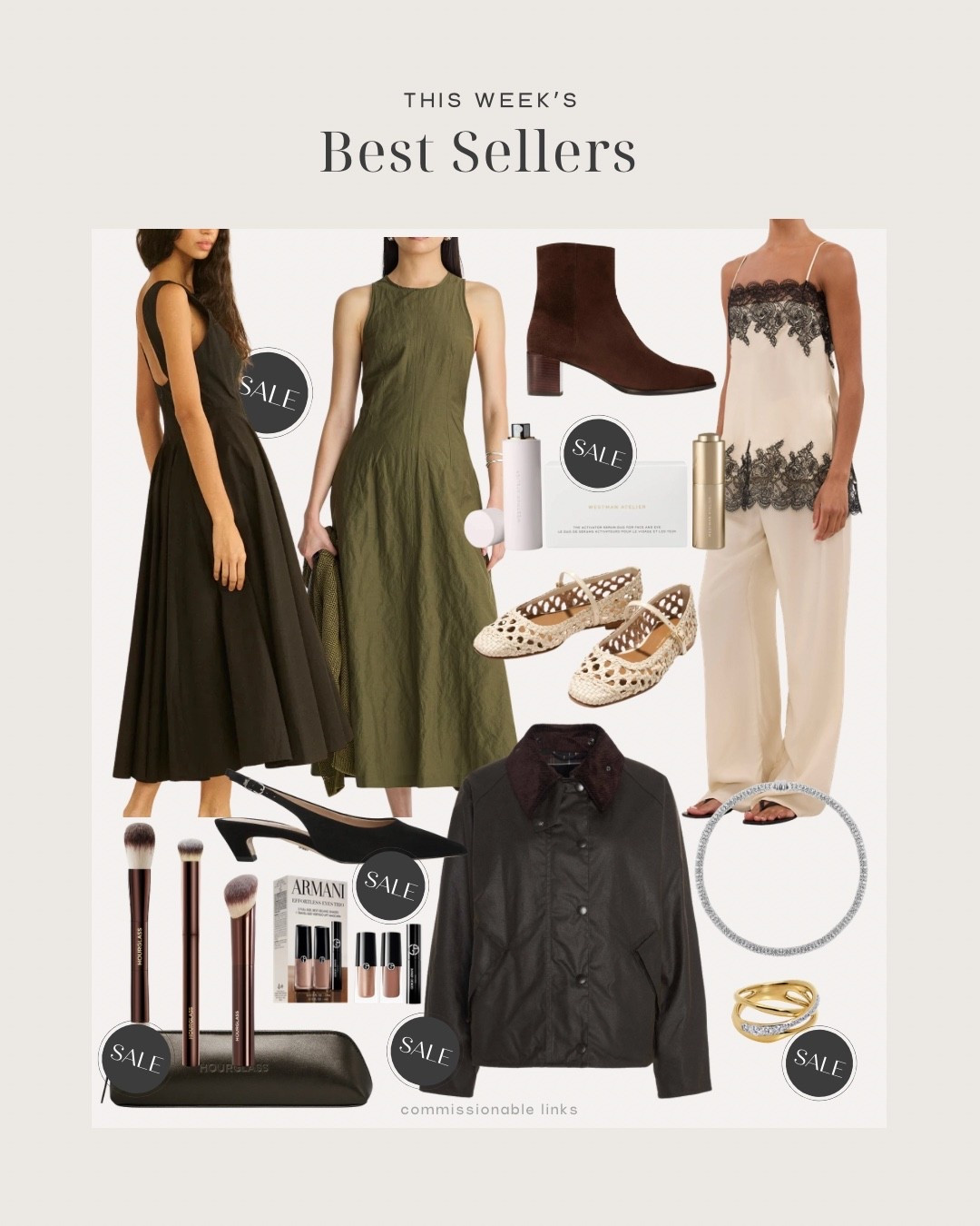 This week’s bestsellers! Midi dresses lace camisole set
Barbour jacket on sale
Mejuri jewelry
Dorsey jewelry
Makeup brushes on sale
Sling backs on sale
Nsale 
Suede booties
Woven Mary Jane flats

#LTKSeasonal #LTKOver40 #LTKSaleAlert