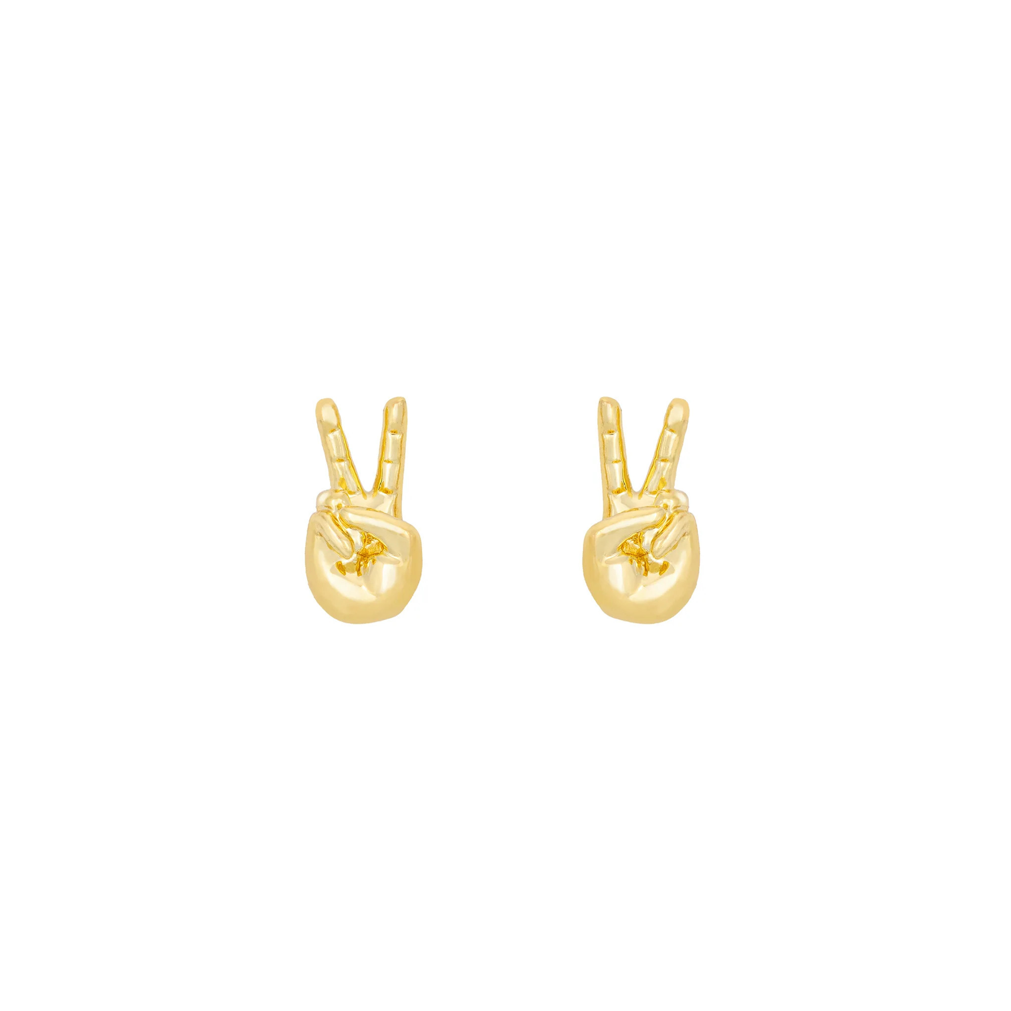 Peace Sign Studs - 18K Gold Plated | Little Rooms