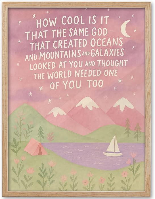 KensTro Natural OAK Wood Same God Creation Framed Wall Art,12x16in Inspirational Christian Bible ... | Amazon (US)