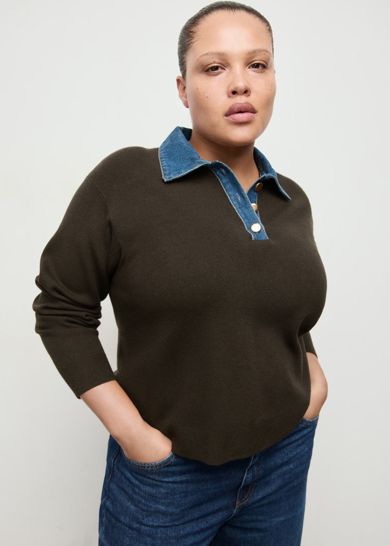 Combined shirt-collar sweater | MANGO (UK)