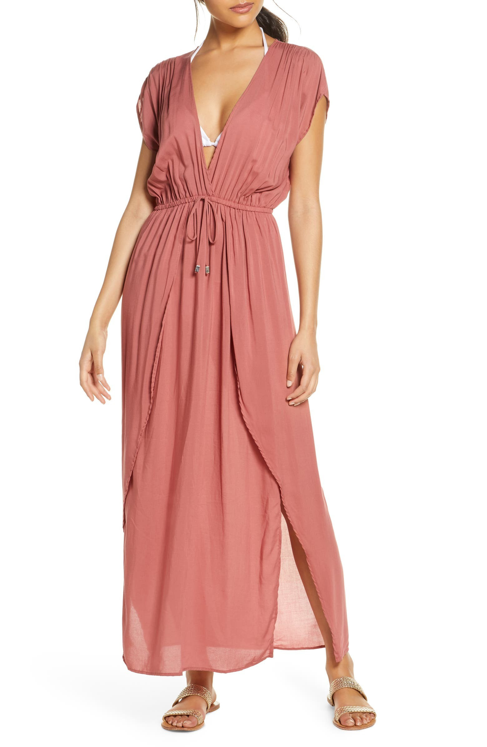 Deep V-Neck Cover-Up Maxi Dress | Nordstrom