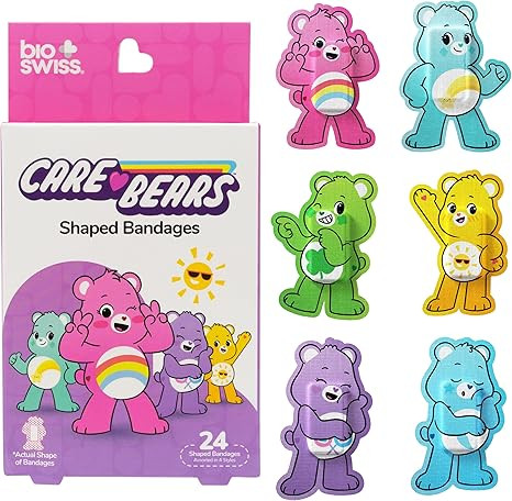 BioSwiss Care Bears Bandages, Unlock The Magic Care Bear Shaped Self Adhesive Bandage Set, Latex ... | Amazon (US)