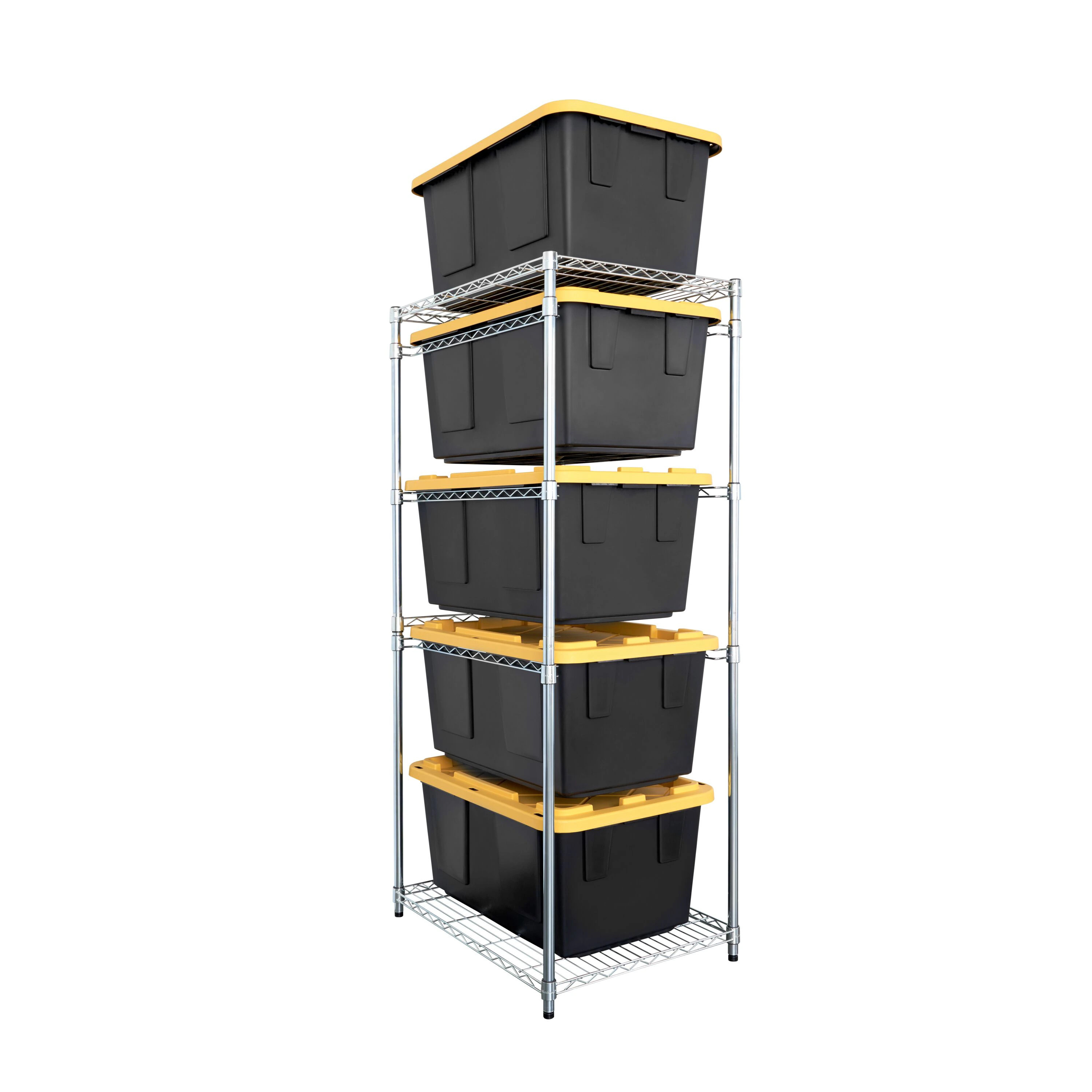 SafeRacks 5 -Tier Heavy Duty Silver Steel Storage bin rack ( 23-in W x 31-in D x 68-in H ) Rubber | WS-BR27-Z5 | Lowe's