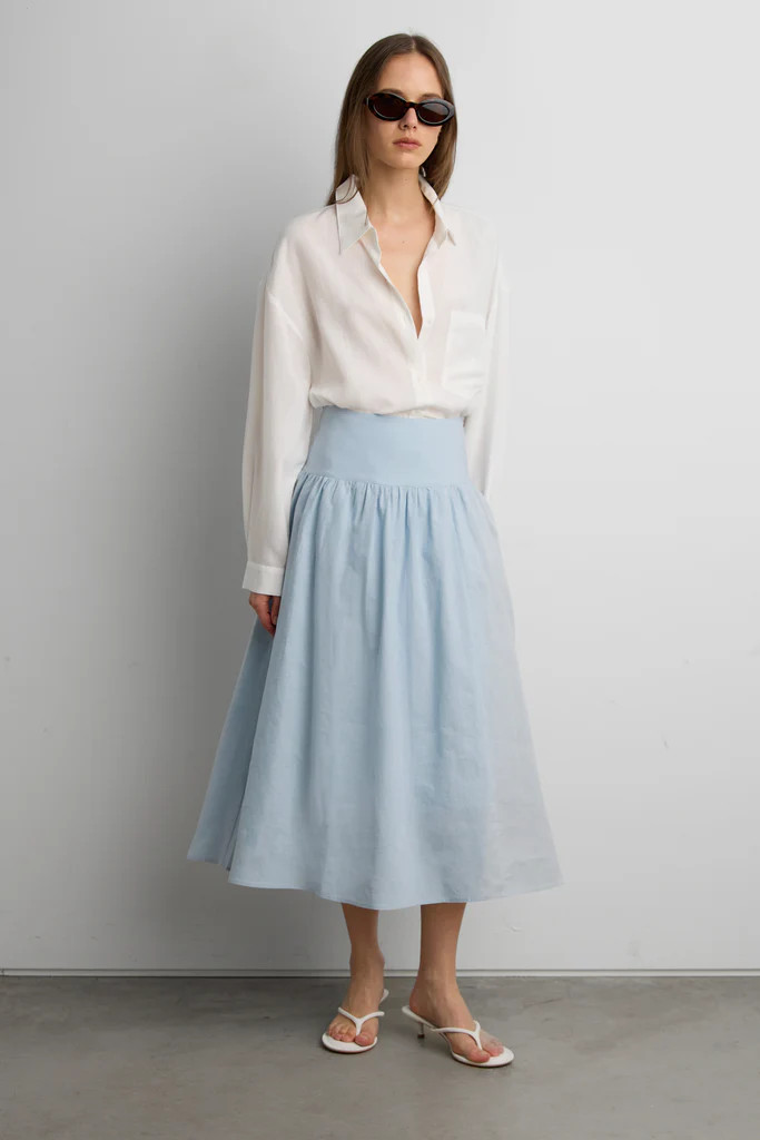 LINEN MIDI SKIRT | OAK + FORT