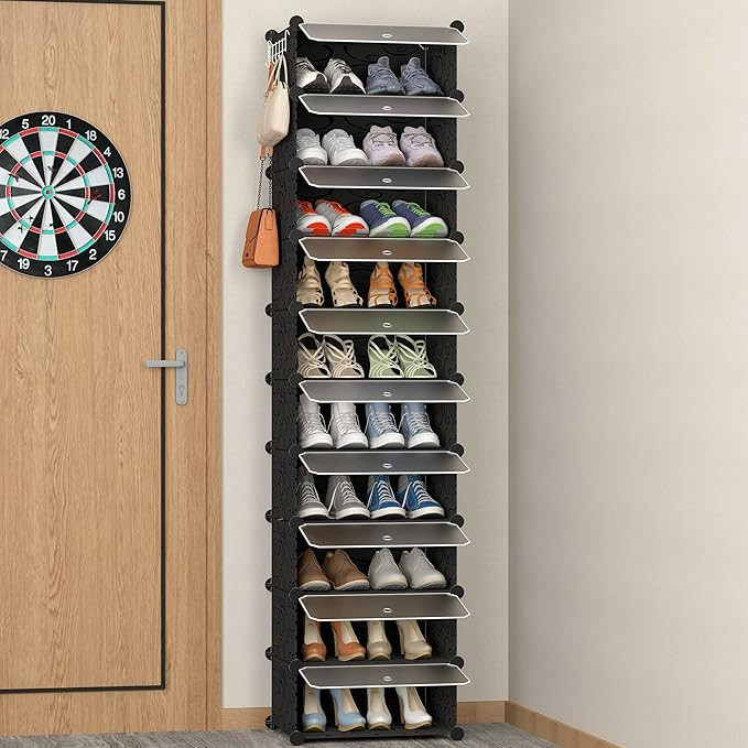 HOMIDEC Shoe Storage, 10-Tier Shoe Rack Organizer for Closet 20 Pair Narrow Shoes Shelf Cabinet f... | Amazon (US)