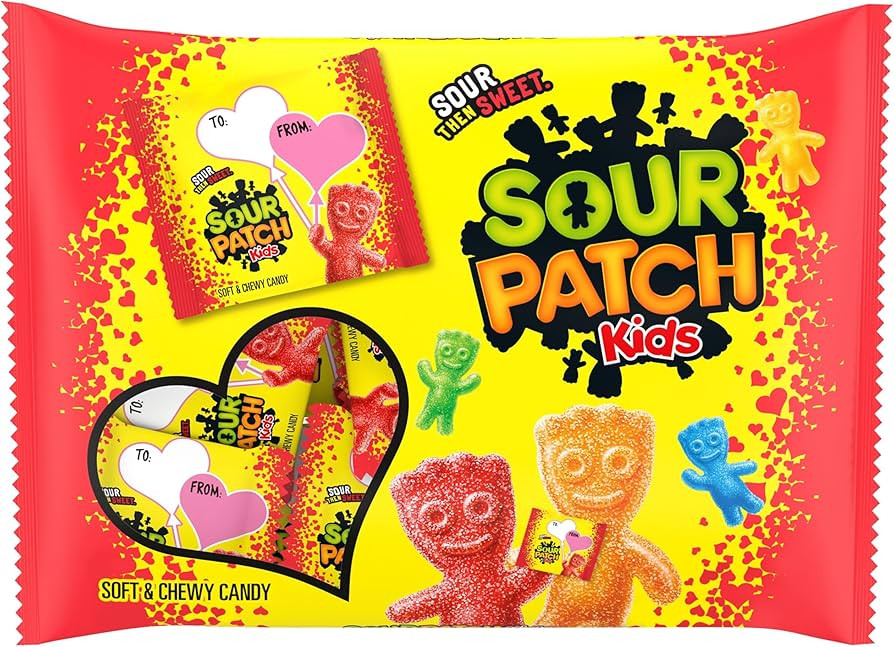 SOUR PATCH KIDS Soft & Chewy Valentines Day Candy, 22 Snack Packs | Amazon (US)