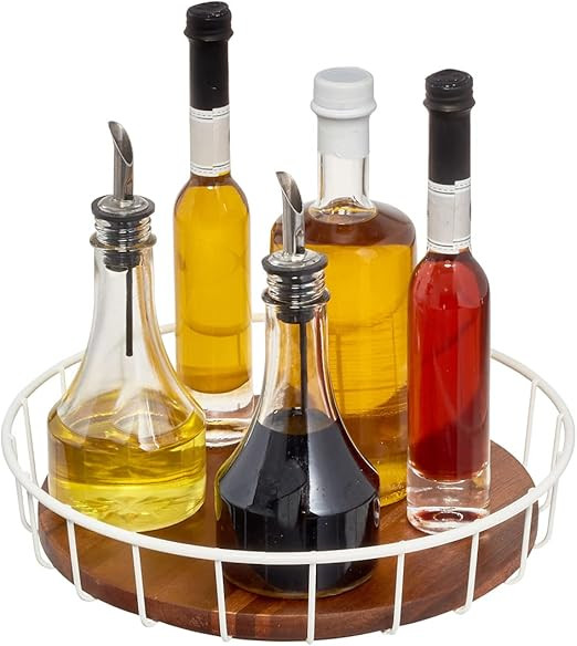 The Ría Safford Collection by iDesign Acacia Wood and Wire Turntable, 11", Coconut | Amazon (US)