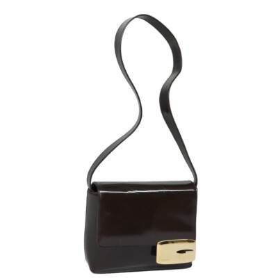 GUCCI Shoulder Bag Patent leather Brown Auth 84811  | eBay | eBay US