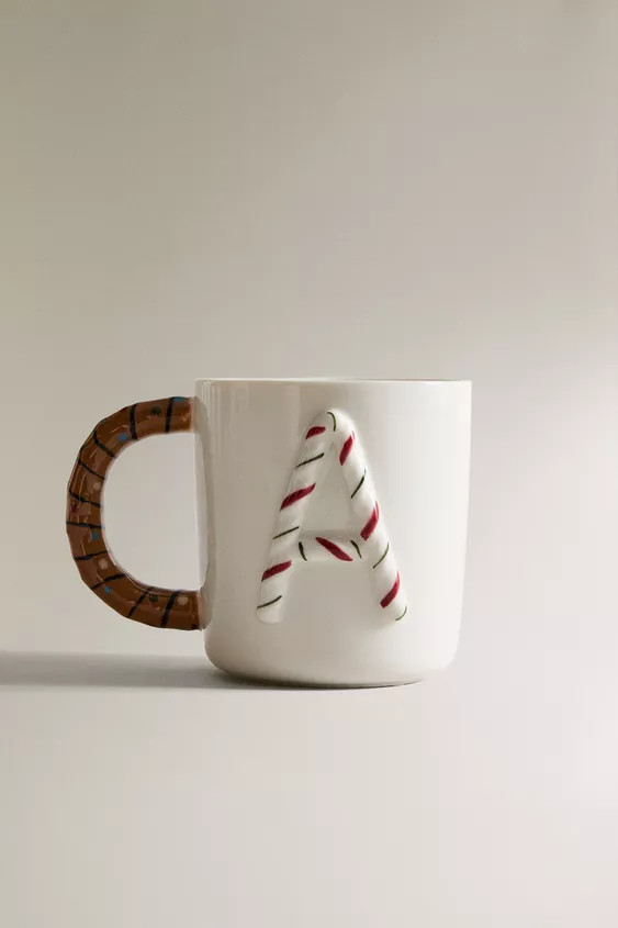 CHILDREN'S CHRISTMAS LETTER "A" STONEWARE MUG | Zara UK
