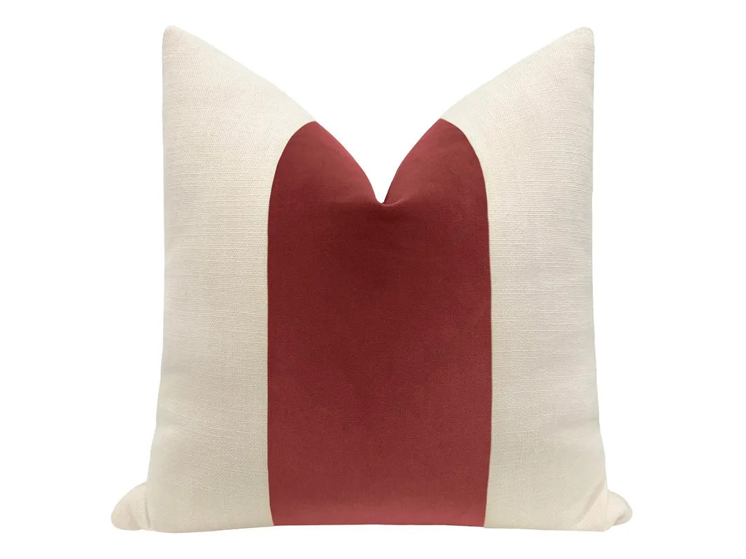 Panel : Signature Velvet // Rhubarb | Velvet Stripe | Coral Pillow | Linen + Red Velvet Pillow | ... | Etsy (Global)