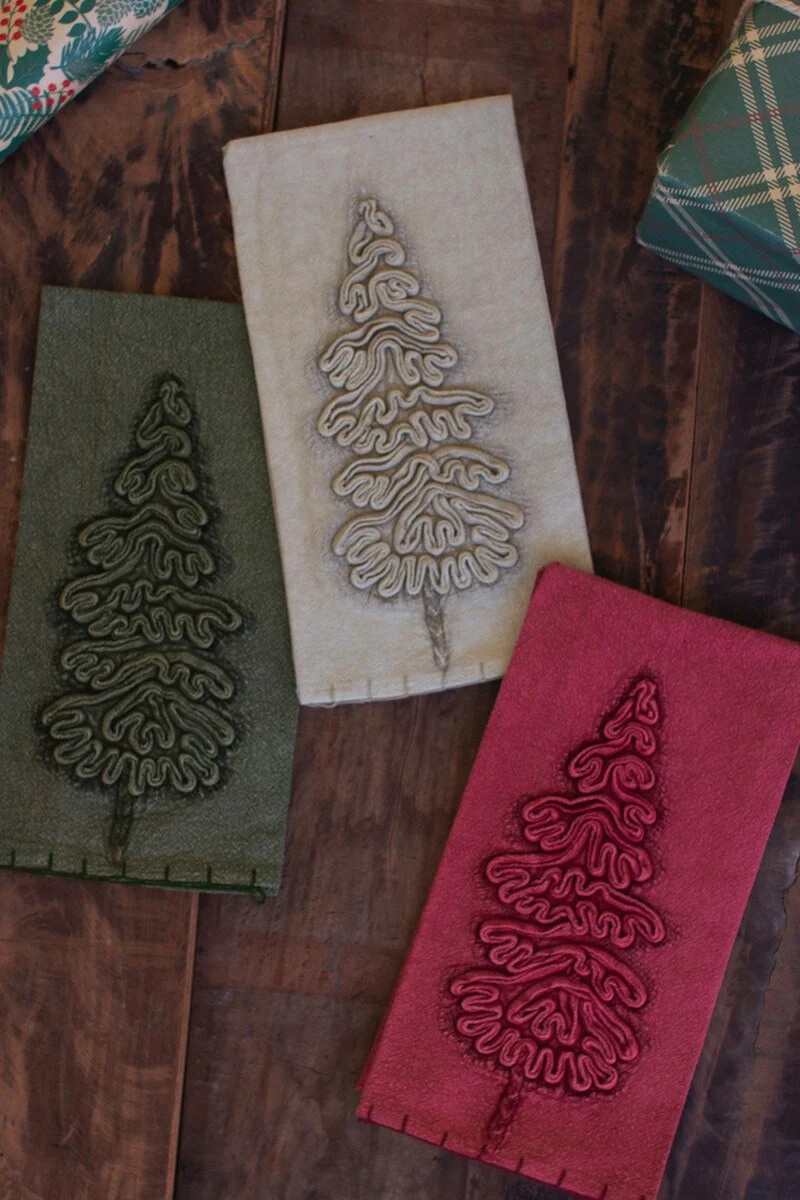 Set Of Three Christmas Tree Kitchen Towels | Shop Simon