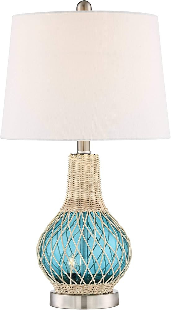 360 Lighting Alana Coastal Country Accent Table Lamp with Table Top Dimmer and Night Light LED 22... | Amazon (US)