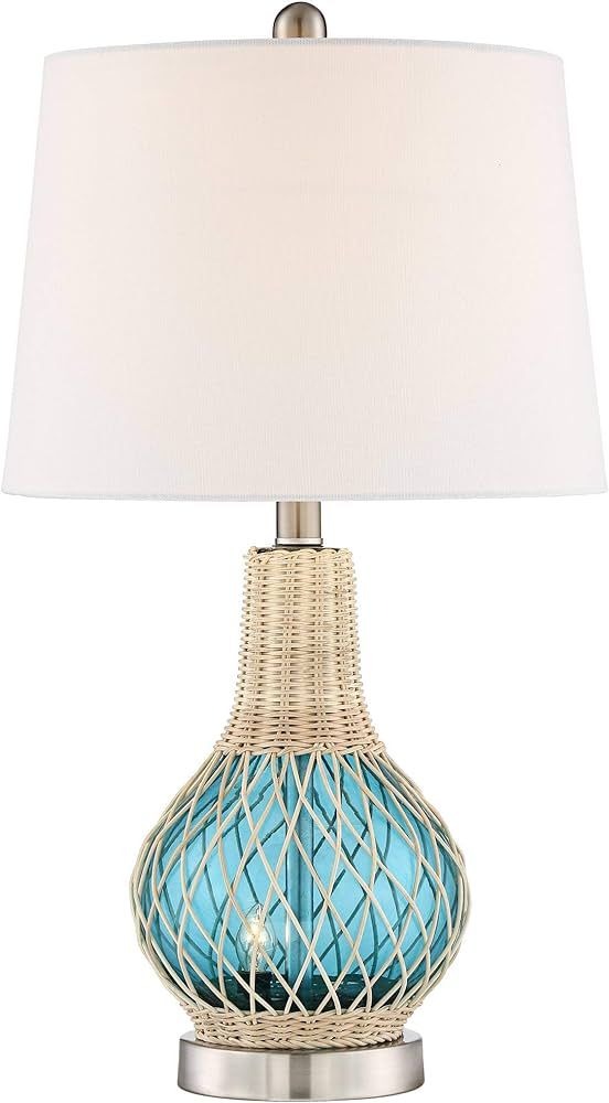 360 Lighting Alana Coastal Country Accent Table Lamp with Table Top Dimmer and Night Light LED 22... | Amazon (US)