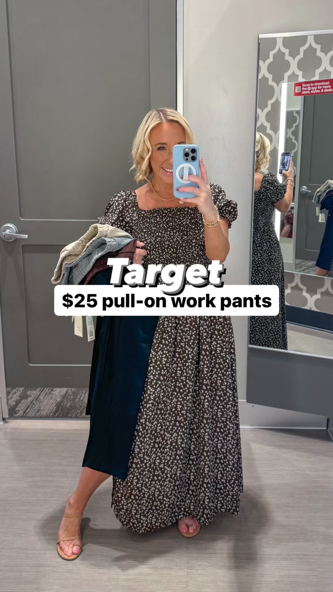 Target $25 pull-on work pants!
• pants - size XS (I suggest sizing down one size). Feels like sweatpants,’looks like work wear!
• flutter sleeve top - size small, but needed an XS.
• black gauze top - size XS. 
• striped top - size XS.
• satin button down - size XS, but would have preferred a small.
* beginning dress - size medium, but I would prefer a small.
* heels - tts (and part of the Nordstrom sale!) #ltkbacktoschool #ltkworkwear #ltkfindsunder50

#LTKVideo #LTKWorkwear #LTKFindsUnder50