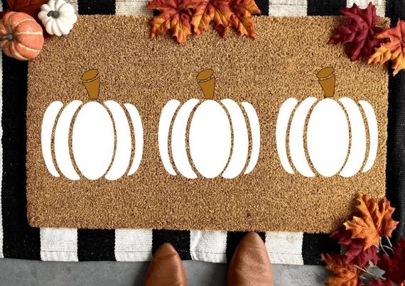 Pumpkin Doormat  Seasonal Doormat  Fall Decor  Autumn Decor - Etsy | Etsy (US)