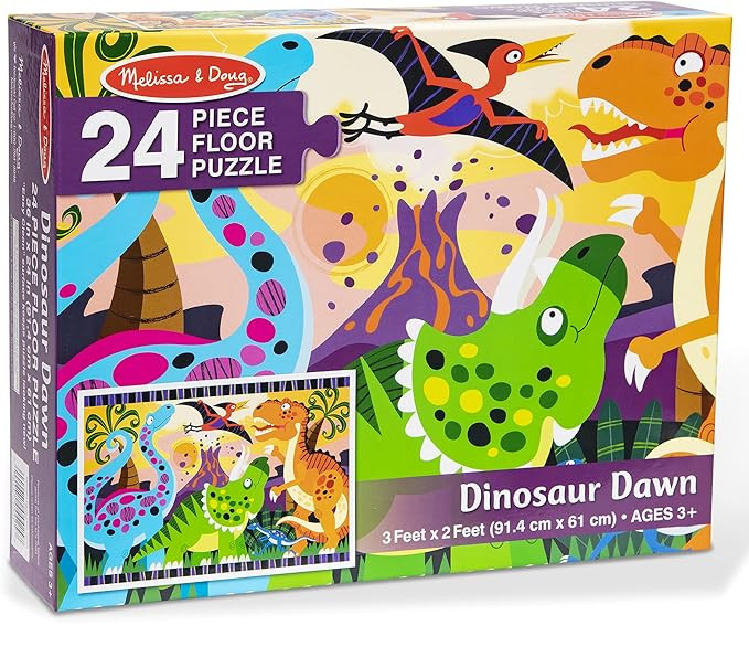 Melissa & Doug Dinosaur Dawn Jumbo Jigsaw Floor Puzzle (24 pcs, 2 x 3 feet) | Amazon (US)